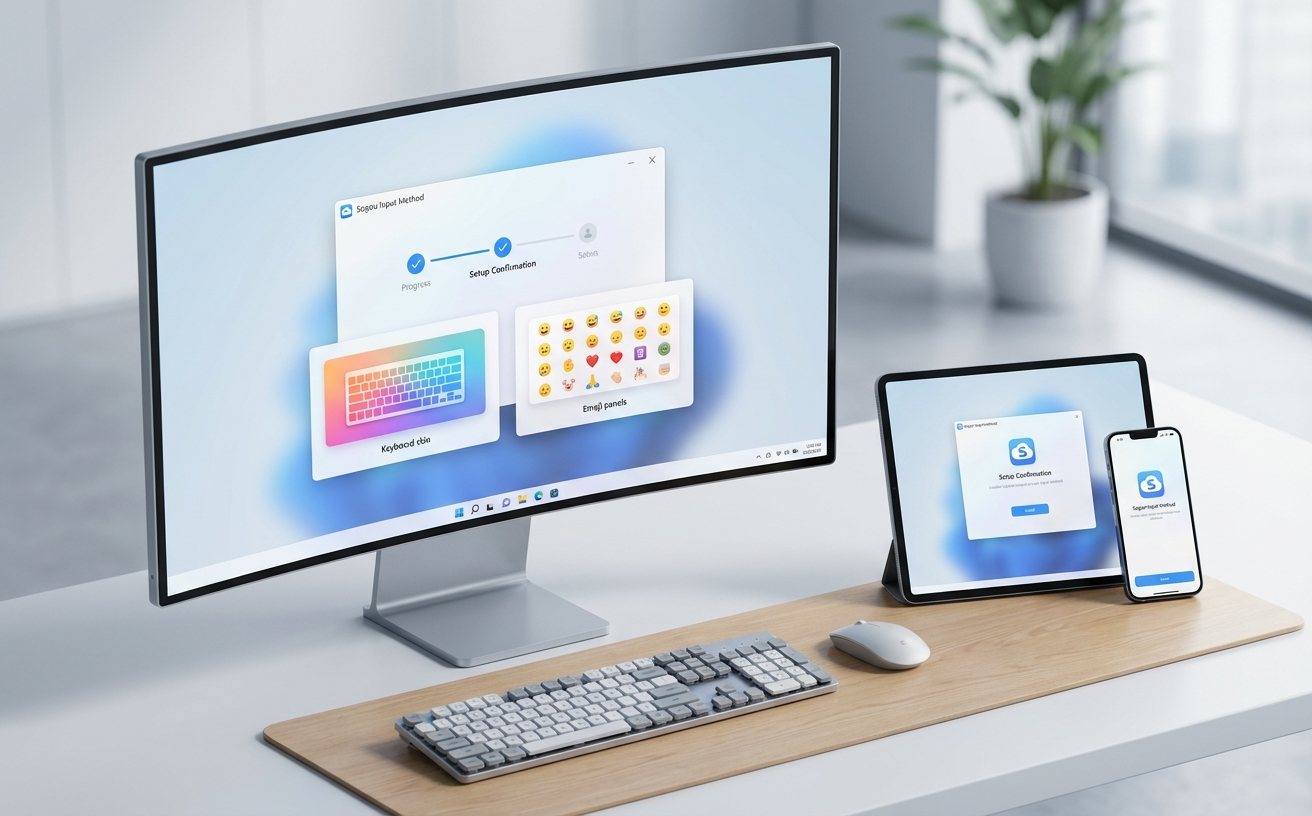 搜狗输入法下载安装流程示意图