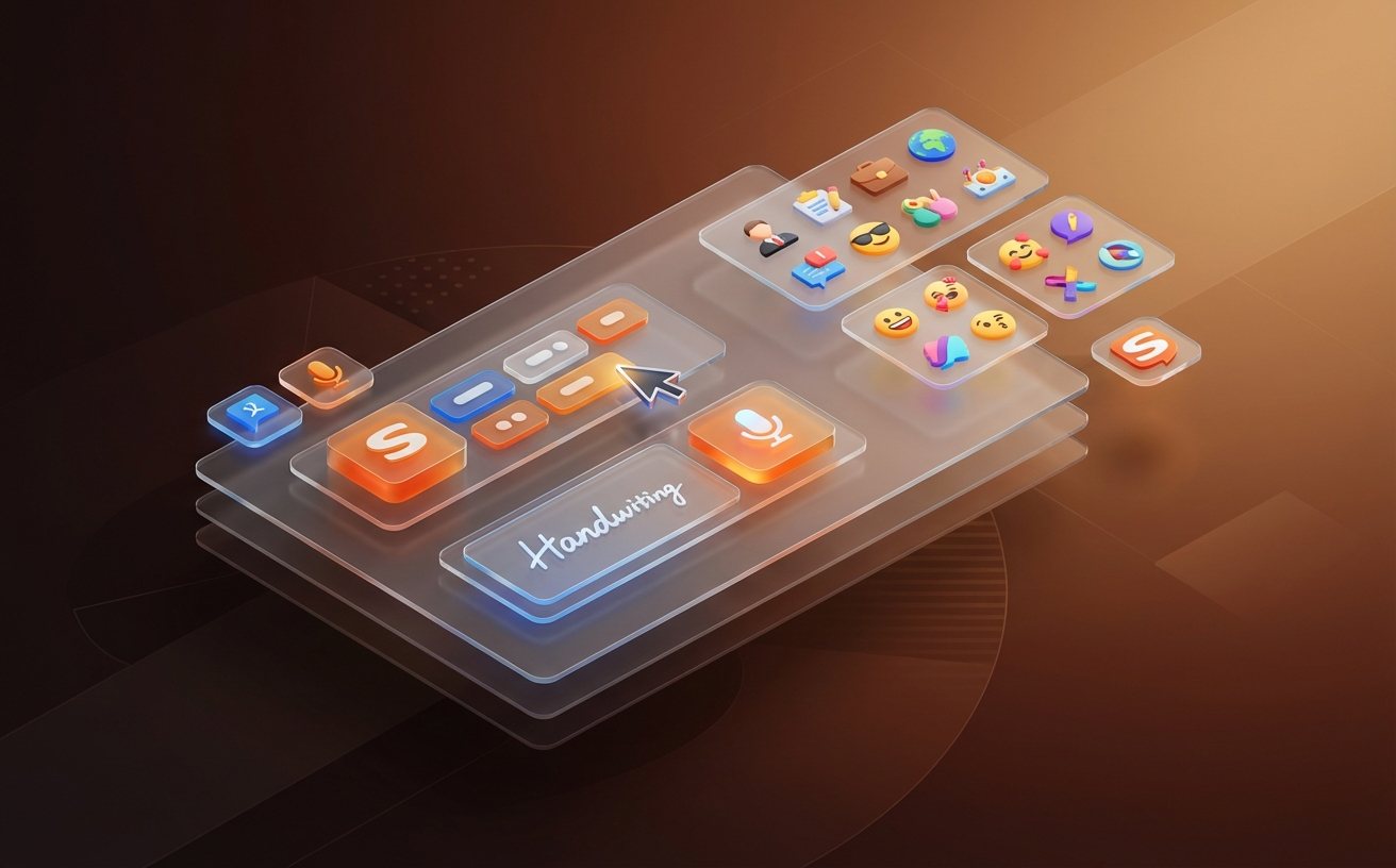 搜狗输入法符号与表情输入面板快捷操作示意