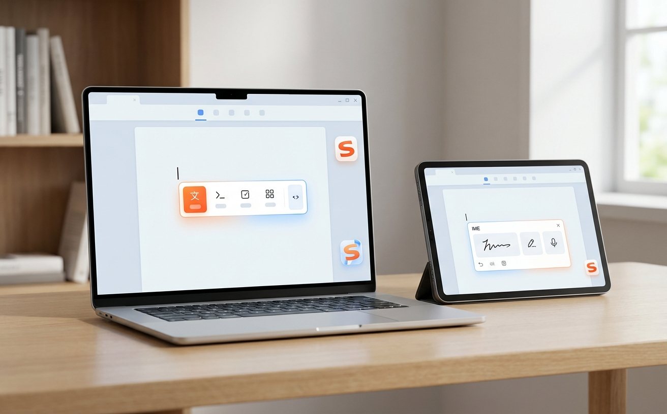搜狗输入法键盘快捷键布局与候选栏操作示例